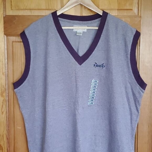Izod Golf Embroidered Vneck Sz XL Burgandy Vest - Picture 2 of 8